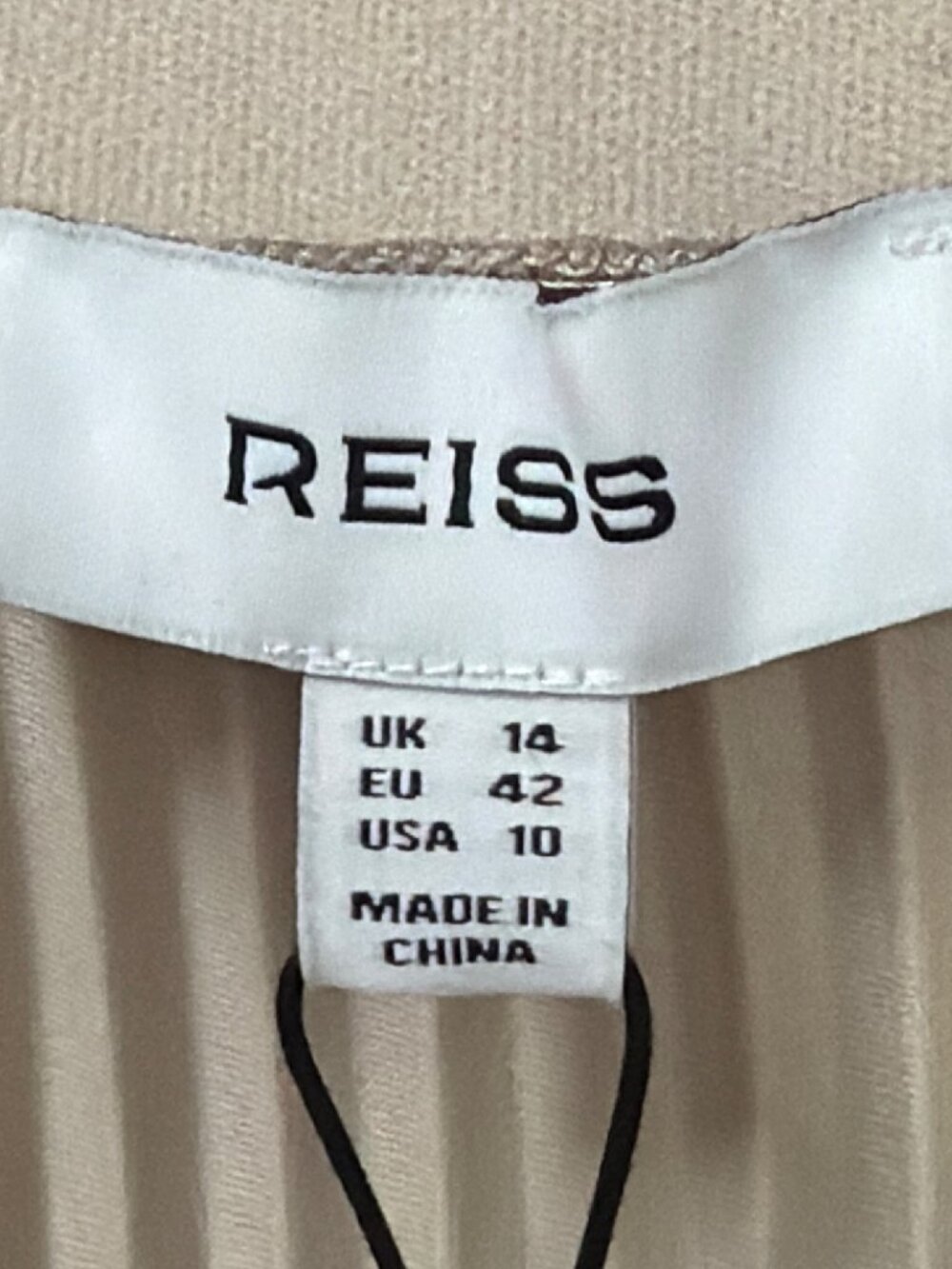 Reiss Pippa Pleated Jersey Midi Skirt in Stone Size 10 New - Picture 6 of 9